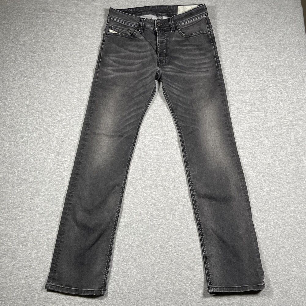 Diesel Jeans Mens 27x30 Gray Dark Wash Safado Slim-Straight